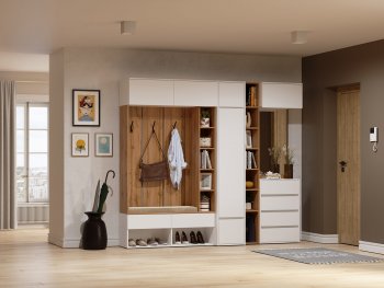 Прихожая Прага модульная, белый (Handis) в Ирбите - irbit.mebel-e96.ru