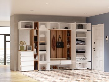Прихожая Прага модульная, белый (Handis) в Ирбите - irbit.mebel-e96.ru