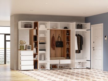 Прихожая Прага модульная, белый (Handis) в Ирбите - irbit.mebel-e96.ru