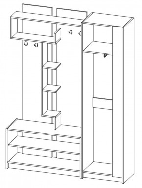 Прихожая Марица модульная (ЯШ темный/ светлый) (ВНК) в Ирбите - irbit.mebel-e96.ru