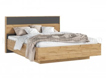 Кровать парящая с ПМ Роджина крафт/графит (Миф) в Ирбите - irbit.mebel-e96.ru