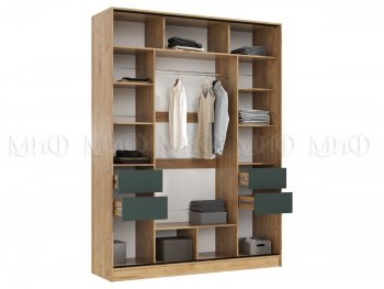 Шкаф-купе 1800 мм Роджина крафт/изумрудный (Миф) в Ирбите - irbit.mebel-e96.ru
