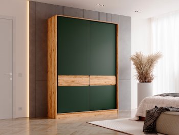 Шкаф-купе 1800 мм Роджина крафт/изумрудный (Миф) в Ирбите - irbit.mebel-e96.ru | фото