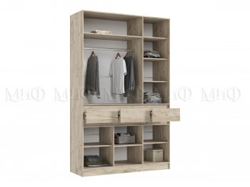 Шкаф 1500 мм 3-х створчатый Роджина крафт серый/кашемир (Миф) в Ирбите - irbit.mebel-e96.ru