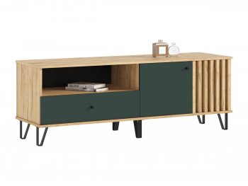 Тумба ТВ (1500) Роджина крафт/изумрудный (Миф) в Ирбите - irbit.mebel-e96.ru