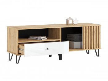 Тумба ТВ (1500) Роджина крафт/белый (Миф) в Ирбите - irbit.mebel-e96.ru