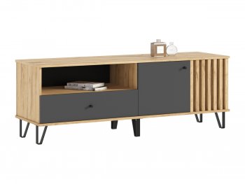 Тумба ТВ (1500) Роджина крафт/графит (Миф) в Ирбите - irbit.mebel-e96.ru