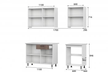 Кухонный гарнитур Розалия 1700 мм шимо (СВ) в Ирбите - irbit.mebel-e96.ru