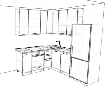 Кухонный гарнитур угловой 2000*1400 мм (Санвут) в Ирбите - irbit.mebel-e96.ru