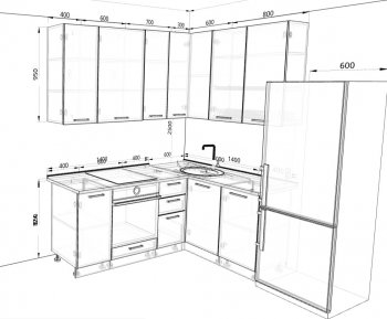 Кухонный гарнитур угловой 2000*1400 мм (Санвут) в Ирбите - irbit.mebel-e96.ru