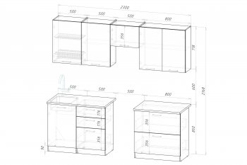 Кухонный гарнитур Шелли макси 2300 мм (Герда) в Ирбите - irbit.mebel-e96.ru