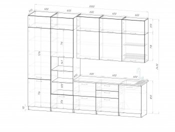 Кухонный гарнитур Шелли макси 3000 мм (Герда) в Ирбите - irbit.mebel-e96.ru