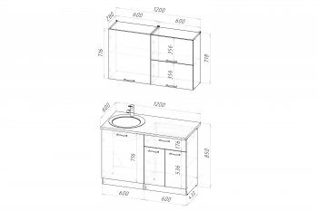 Кухонный гарнитур Шелли лайт 1200 мм (Герда) в Ирбите - irbit.mebel-e96.ru
