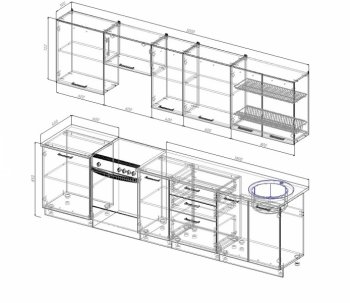 Кухонный гарнитур Руанда 3000 мм в Ирбите - irbit.mebel-e96.ru