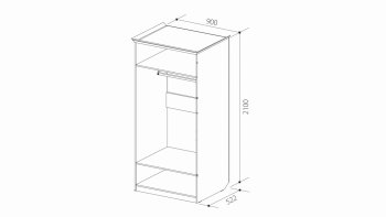 Шкаф 900 мм 2х дверный для платья ШиК-2 (Уголок Школьника 2) в Ирбите - irbit.mebel-e96.ru