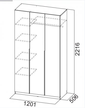 Шкаф 1200 мм ШК-5 графит (СВ) в Ирбите - irbit.mebel-e96.ru