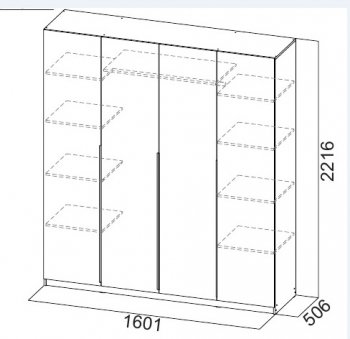 Шкаф 1600 мм ШК-5 белый (СВ) в Ирбите - irbit.mebel-e96.ru