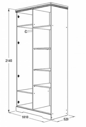 Шкаф 1000 мм для одежды и белья Ольга-12 МДФ в Ирбите - irbit.mebel-e96.ru