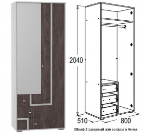 Шкаф 800 мм 2-х дверный для одежды и белья Омега 16 в Ирбите - irbit.mebel-e96.ru