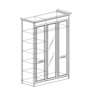 Шкаф 3-дверный с зеркалом Адель 453 (Яна) в Ирбите - irbit.mebel-e96.ru