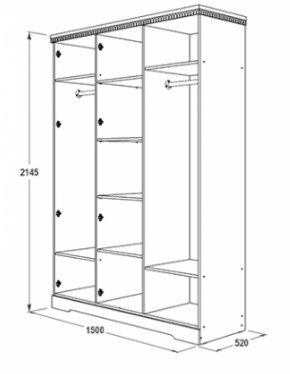 Шкаф 1500 мм для одежды и белья Ольга-12 ЛДСП в Ирбите - irbit.mebel-e96.ru