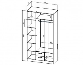 Шкаф 3-х створчатый Коста-Рика 1200 мм (Лин) в Ирбите - irbit.mebel-e96.ru