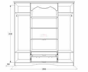 Шкаф 2000 мм для одежды и белья Ольга-10 МДФ в Ирбите - irbit.mebel-e96.ru