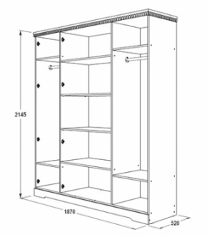 Шкаф 1800 мм для одежды и белья Ольга-12 МДФ в Ирбите - irbit.mebel-e96.ru