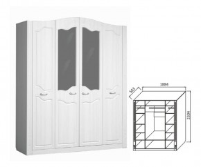 Шкаф 4-х дверный для платья и белья Ева-10 в Ирбите - irbit.mebel-e96.ru