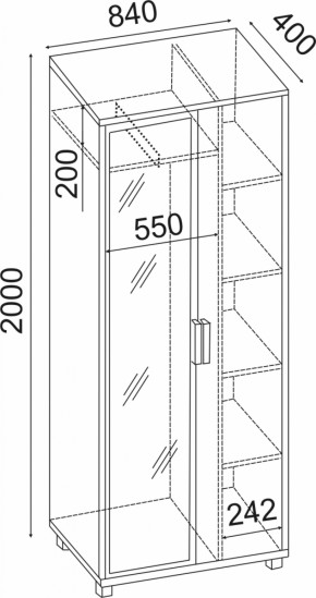 Шкаф 800 с зеркалом West (Риннер) в Ирбите - irbit.mebel-e96.ru