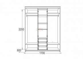 Шкаф для платья и белья Мираж 4 (1700) в Ирбите - irbit.mebel-e96.ru