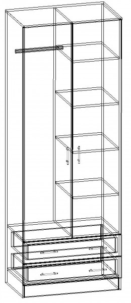 Шкаф Дуэт 2-х створчатый с 2-мя ящиками серия София в Ирбите - irbit.mebel-e96.ru