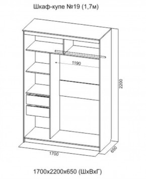 Шкаф-купе №19 Инфинити 1700 мм Ясень анкор светлый (СВ) в Ирбите - irbit.mebel-e96.ru