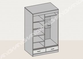 Шкаф-купе 2-х дверный с ящиками и зеркалом (арт. 008) 1150 мм (Диал) в Ирбите - irbit.mebel-e96.ru