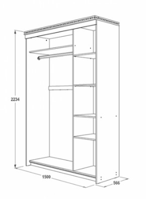 Шкаф-купе 1500 мм 3-х дверный Ольга-13 в Ирбите - irbit.mebel-e96.ru