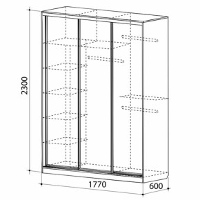 Шкаф-купе Бассо 1-600 (полки слева) в Ирбите - irbit.mebel-e96.ru