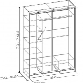 Шкаф-купе Домашний 1600 бодега светлый венге в Ирбите - irbit.mebel-e96.ru