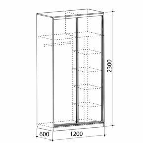 Шкаф-купе Рио 1-600 (полки справа) в Ирбите - irbit.mebel-e96.ru