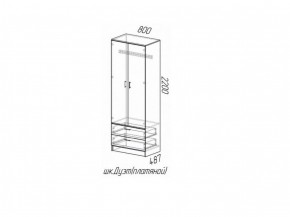 Шкаф платяной Дуэт с ящиками Ясень шимо 800 мм (Эра) в Ирбите - irbit.mebel-e96.ru