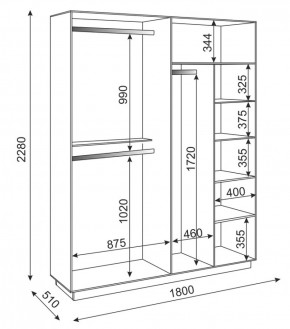 Шкаф 4-х дверный 1800 мм Тиффани М22 (Риннер) в Ирбите - irbit.mebel-e96.ru