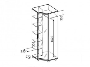 Шкаф угловой с зеркалом West (Риннер) в Ирбите - irbit.mebel-e96.ru