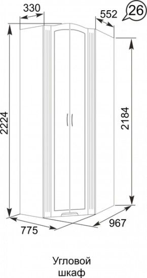 Шкаф угловой Виктория 26 в Ирбите - irbit.mebel-e96.ru