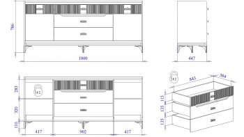 Комод широкий Сиде (СБК) в Ирбите - irbit.mebel-e96.ru