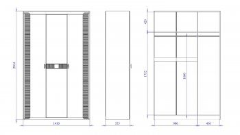 Шкаф 1400 мм 3-дверный Сиде (СБК) в Ирбите - irbit.mebel-e96.ru