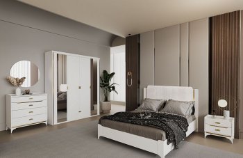 Спальный гарнитур Сиде Белый, модульный (СБК) в Ирбите - irbit.mebel-e96.ru