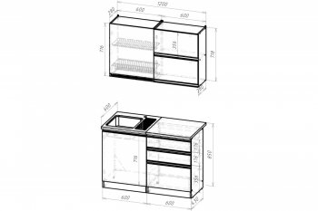 Кухонный гарнитур Сиена лайт 1200 мм (Герда) в Ирбите - irbit.mebel-e96.ru