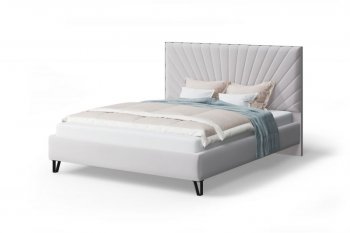 Кровать с ПМ Сильвия мягкая Moonlight (серо-бежевый), 1600 (МЛК) в Ирбите - irbit.mebel-e96.ru
