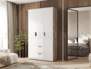 Шкаф 1200 мм Сильвия, дуб юкон/белый (Миф) в Ирбите - irbit.mebel-e96.ru