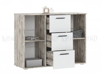 Комод Сильвия, дуб юкон/белый (Миф) в Ирбите - irbit.mebel-e96.ru