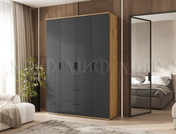 Шкаф 1600 мм Сильвия, крафт/графит (Миф) в Ирбите - irbit.mebel-e96.ru